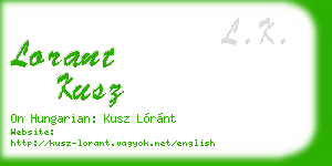 lorant kusz business card
