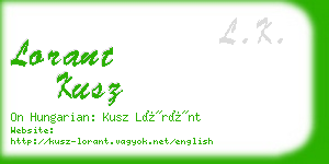lorant kusz business card